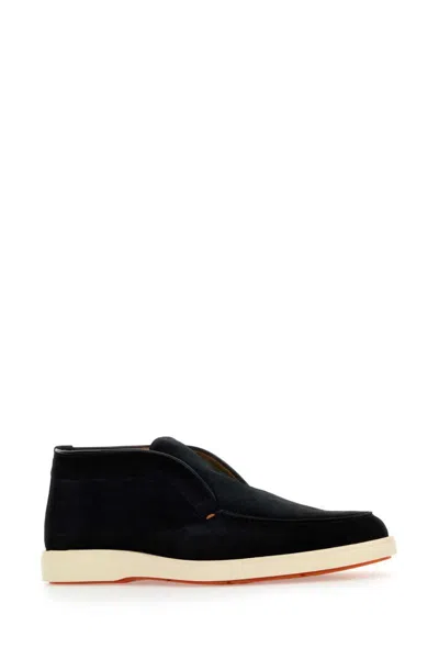 Santoni Moccasters In Black