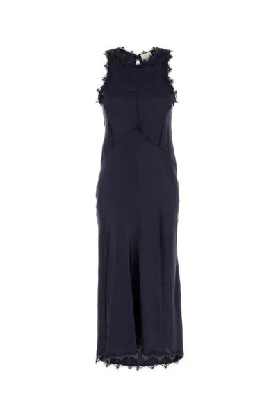 Isabel Marant Abito Jadelia In Raso Blu Notte Donna In Black
