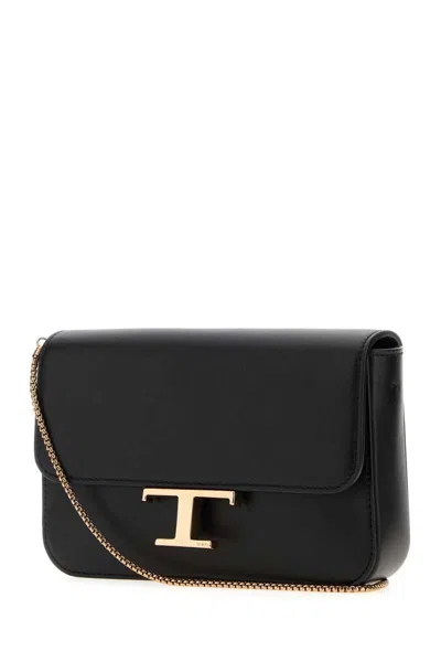Tod's Black Leather Micro Crossbody Bag In Black