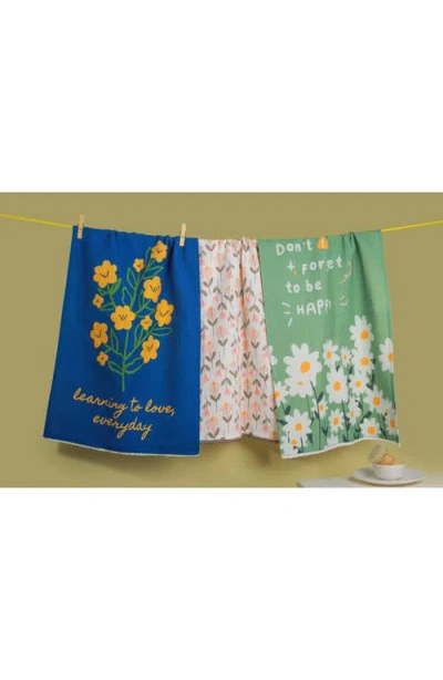 Tiramisu The Good Vibes Botanical Kitchen Towel Set In Multi