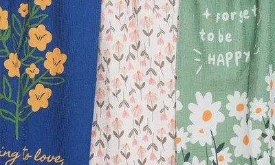 Tiramisu The Good Vibes Botanical Kitchen Towel Set In Multi