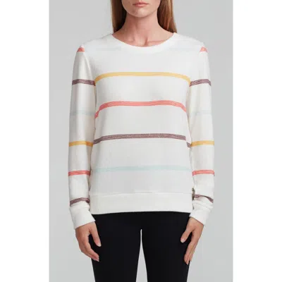 Andrew Marc Stripe Hachi Sweater In White