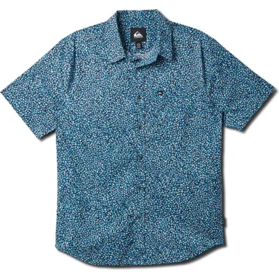 Quiksilver Ritz Short Sleeve Button-up Shirt In Blue