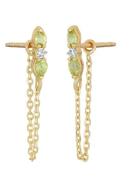 Bony Levy 14k Yellow Gold Color Semiprecious Stone & Diamond Chain Drop Earrings In Gold