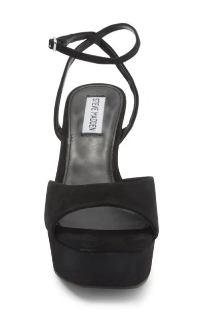 Steve Madden Assured Ankle Strap Platform Sandal In Black