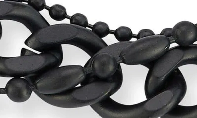 Yield Of Men Oxidized Triple Layer Chain Bracelet In Black