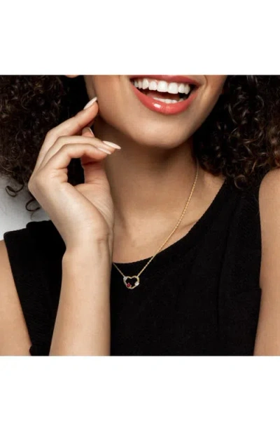 Created Forever Lab Grown Ruby & Lab Grown Diamond Heart Pendant Necklace In Gold