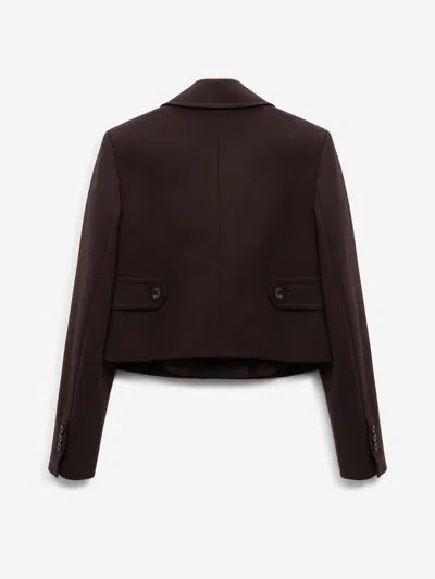 Dorothee Schumacher Double-breasted Cropped Jacket In Brown
