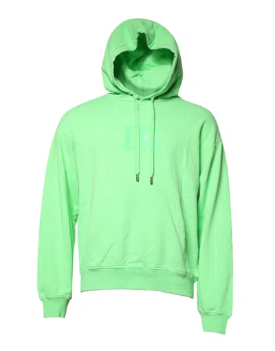 Pre-owned Dolce & Gabbana Green Cotton Dg Logo Print Hooded Men's Sweater ()