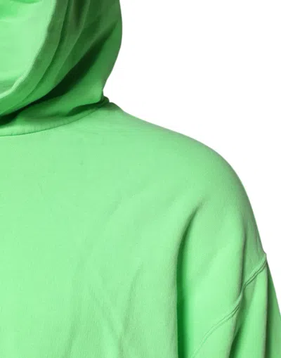 Pre-owned Dolce & Gabbana Green Cotton Dg Logo Print Hooded Men's Sweater ()