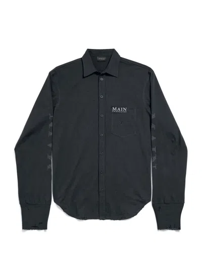 Balenciaga Main Character Artwork Long-sleeved Jersey Polo Shirt Clothing In Black