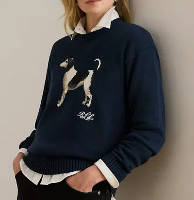 Ralph Lauren 'english Foxhound' Intarised Sweater In Blue