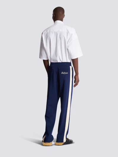 Balmain Side-stripe Track Pants In Blue
