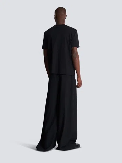 Balmain T-shirt With A Logo And Velvet Finish In Transparent