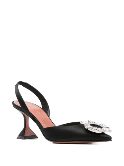 Amina Muaddi Women Begum Satin Slingback Pumps In Black
