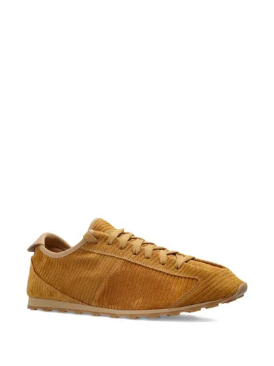 Jacquemus Le Tennis Sneakers In Soft Corduroy-embossed Suede Shoes In Brown