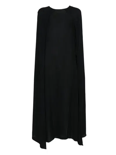 Plan C Cape Back Dress In Black