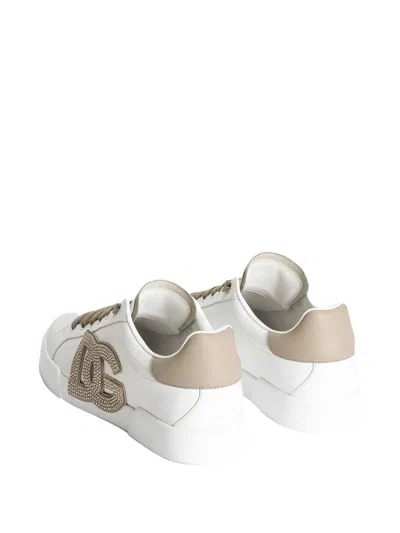 Dolce & Gabbana White Portofino Light Strobel Sneakers In Multi
