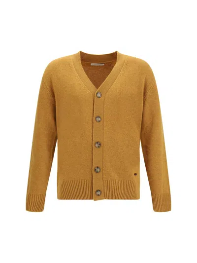 Brooksfield Cardigan In Virgin Wool In Yellow