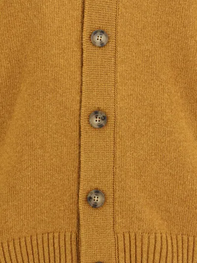 Brooksfield Cardigan In Virgin Wool In Yellow