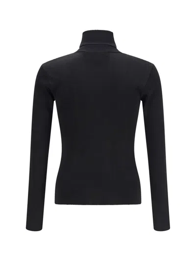 Valentino Turtleneck Long-sleeve Knit Sweater In Black