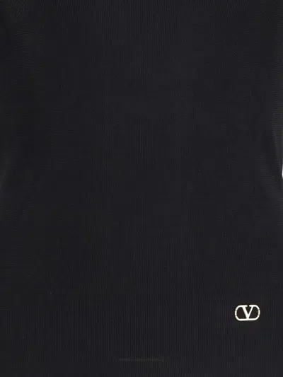 Valentino Turtleneck Long-sleeve Knit Sweater In Black