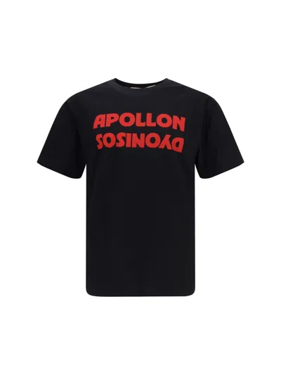 Valentino Cotton T-shirt Wuth Apollon Dyonisos Graphic Print In Black