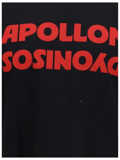 Valentino Cotton T-shirt Wuth Apollon Dyonisos Graphic Print In Black