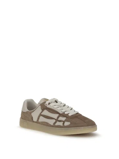 Amiri Beige Calf Leather Bos Taurus Athletic Sneakers In Brown