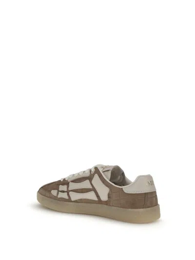 Amiri Beige Calf Leather Bos Taurus Athletic Sneakers In Brown
