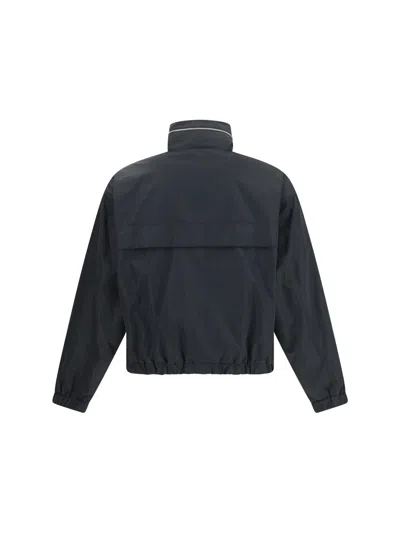 Ami Alexandre Mattiussi Ami Paris Technical Fabric Jacket With Zip And Hood. In Blue