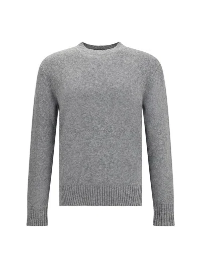 Dolce & Gabbana Gray Wool Knitted Round Neck Pullover Sweater In Gray