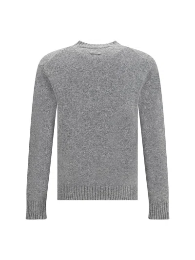 Dolce & Gabbana Gray Wool Knitted Round Neck Pullover Sweater In Gray