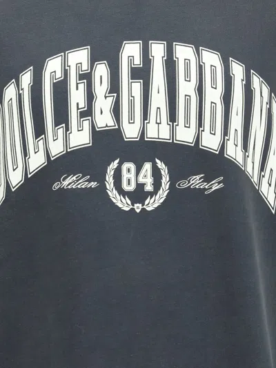 Dolce & Gabbana Cotton T-shirt With Frontal Print In Blue