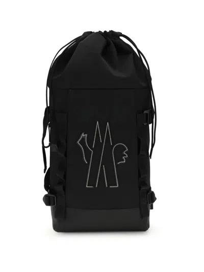 Moncler Grenoble Nylon Backpack With Logo In Black