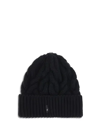 Moncler Grenoble Logo Patch Knitted Beanie In Blue