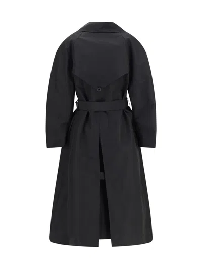 Moncler X Edward Enninful Double-breasted Trench Coat With Belt In Black