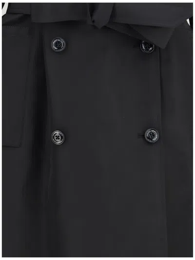 Moncler X Edward Enninful Double-breasted Trench Coat With Belt In Black