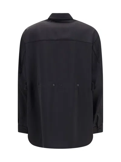 Moncler X Edward Enninful Shirt In Technical Polyester Satin Moncler X Ee72 Collection By Edward Enninful In Black