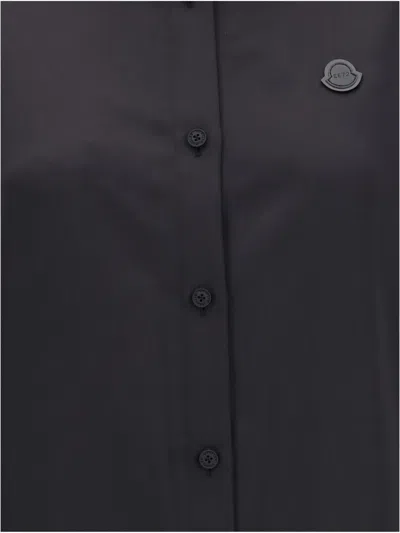 Moncler X Edward Enninful Shirt In Technical Polyester Satin Moncler X Ee72 Collection By Edward Enninful In Black