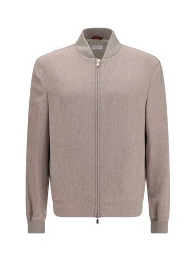 Brunello Cucinelli Cashmere Jacket In Brown