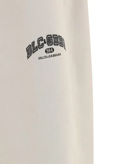 Dolce & Gabbana Drawstring Logo-print Track Pants In Gray