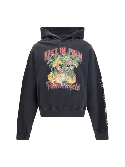 Palm Angels Rest In Palm Loose Hoodie In Black