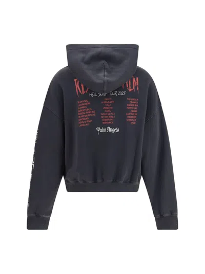 Palm Angels Rest In Palm Loose Hoodie In Black