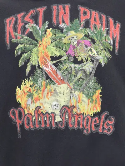 Palm Angels Rest In Palm Loose Hoodie In Black