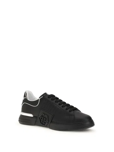 Philipp Plein Low Top Hexagon Sneakers In Black