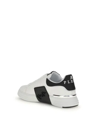 Philipp Plein Nappa Leather Sneakers Low Top Hexagon In White