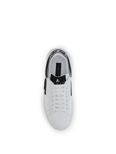Philipp Plein Nappa Leather Sneakers Low Top Hexagon In White