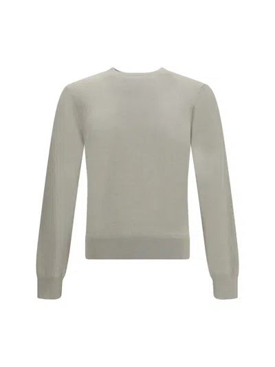 Cruciani Crew-neck Fine-knit Sweater In Gray