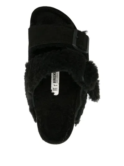Birkenstock Arizona Teddy Split Suede Sandals In Black
